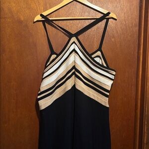 Eloquii Black and Tan Maxi Dress